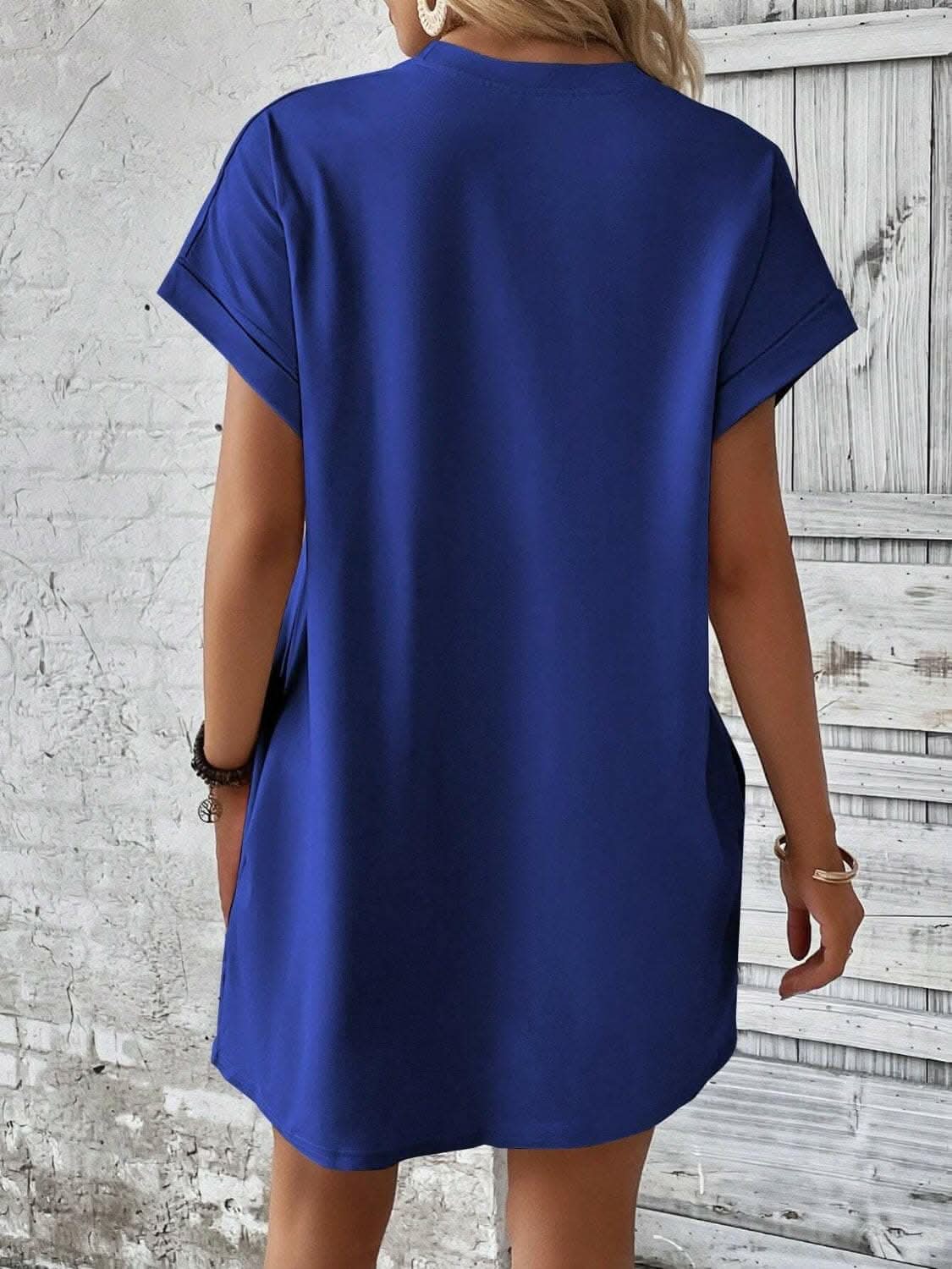 Chic round neck mini dress - Love Salve 