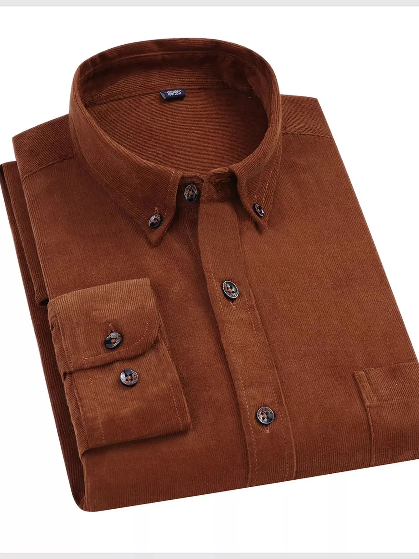 Men's Full Size Corduroy Long Sleeve Button-Down Shirt Plus Size Simply Love
