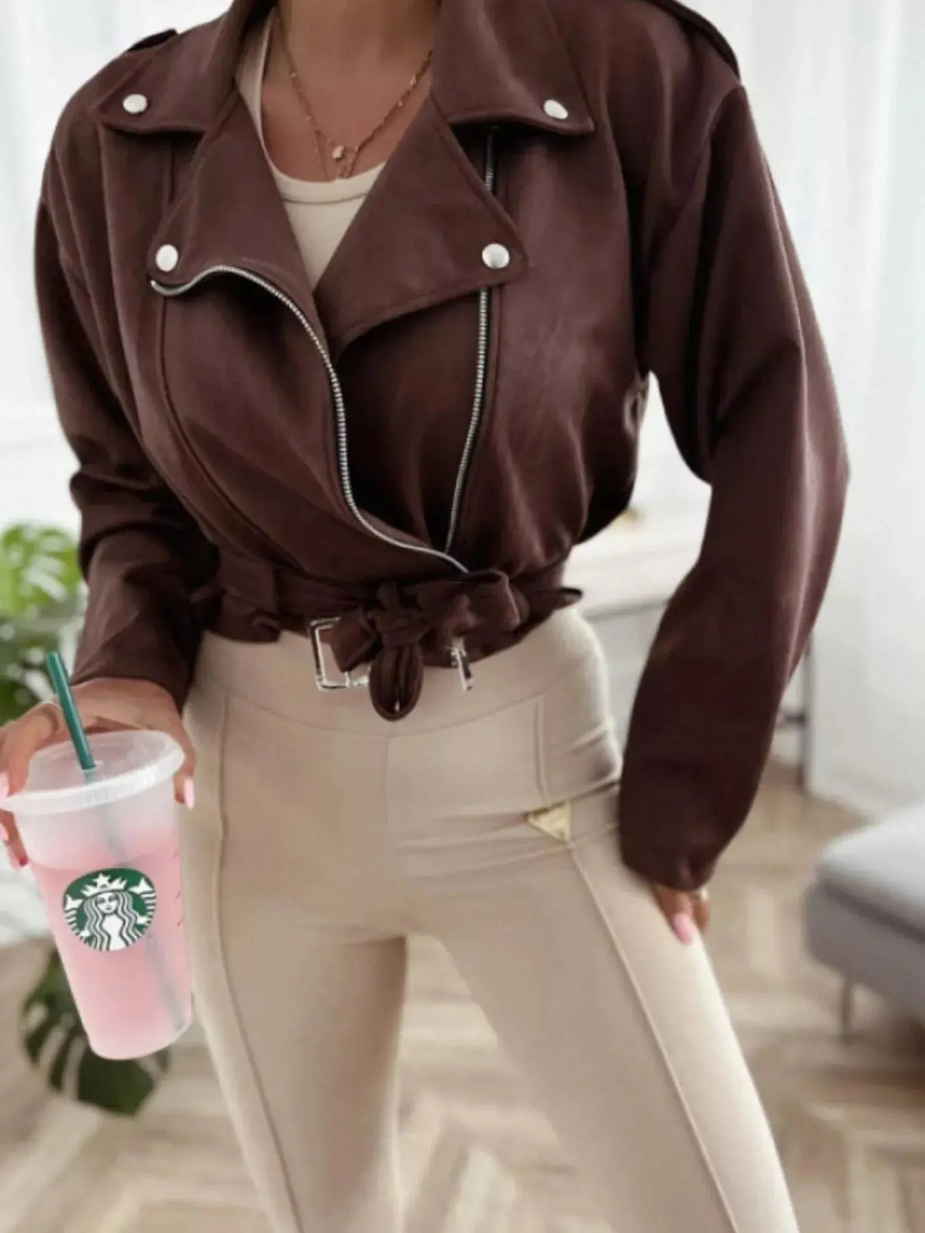 Zip Up Cropped Jacket Simply Love