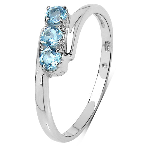 0.36 Carat Genuine Blue Topaz .925 Sterling Silver Ring