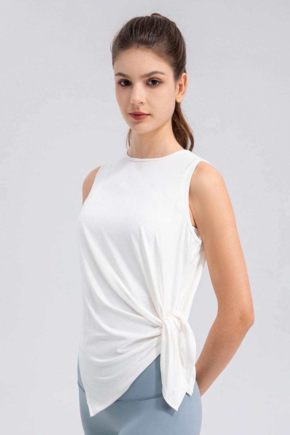 Slit Round Neck Tank.