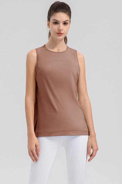 Slit Round Neck Tank.