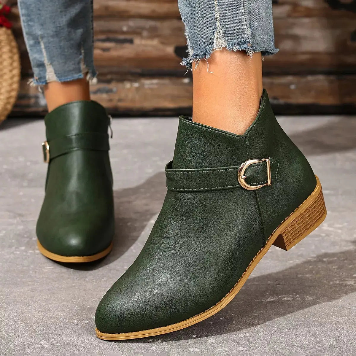 Point Toe Block Heels Boots Simply Love