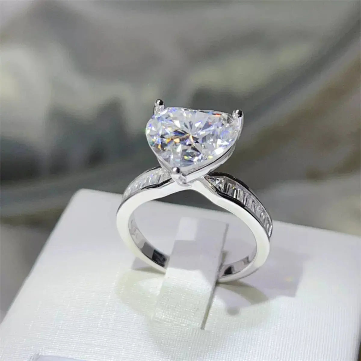 5 Carat Moissanite 925 Sterling Silver Heart Ring Simply Love
