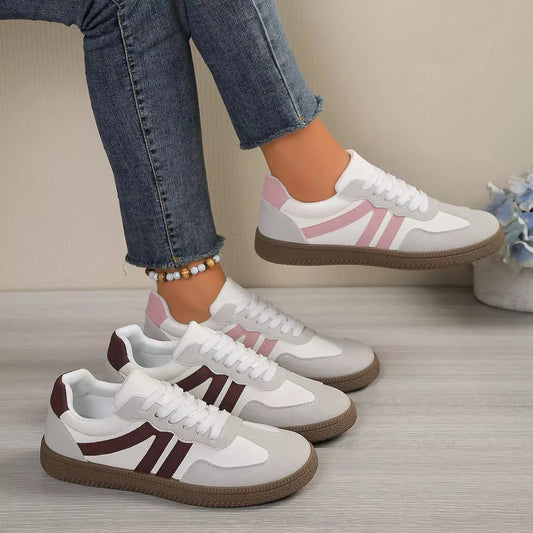 Striped Lace-Up Casual Sneakers Simply Love