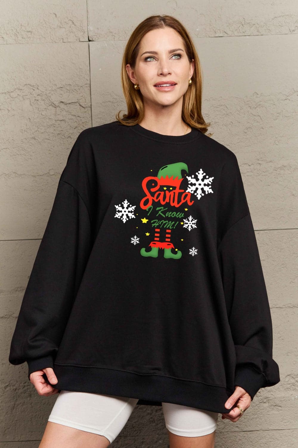 Simply Love Full Size Graphic Round Neck Sweatshirt.