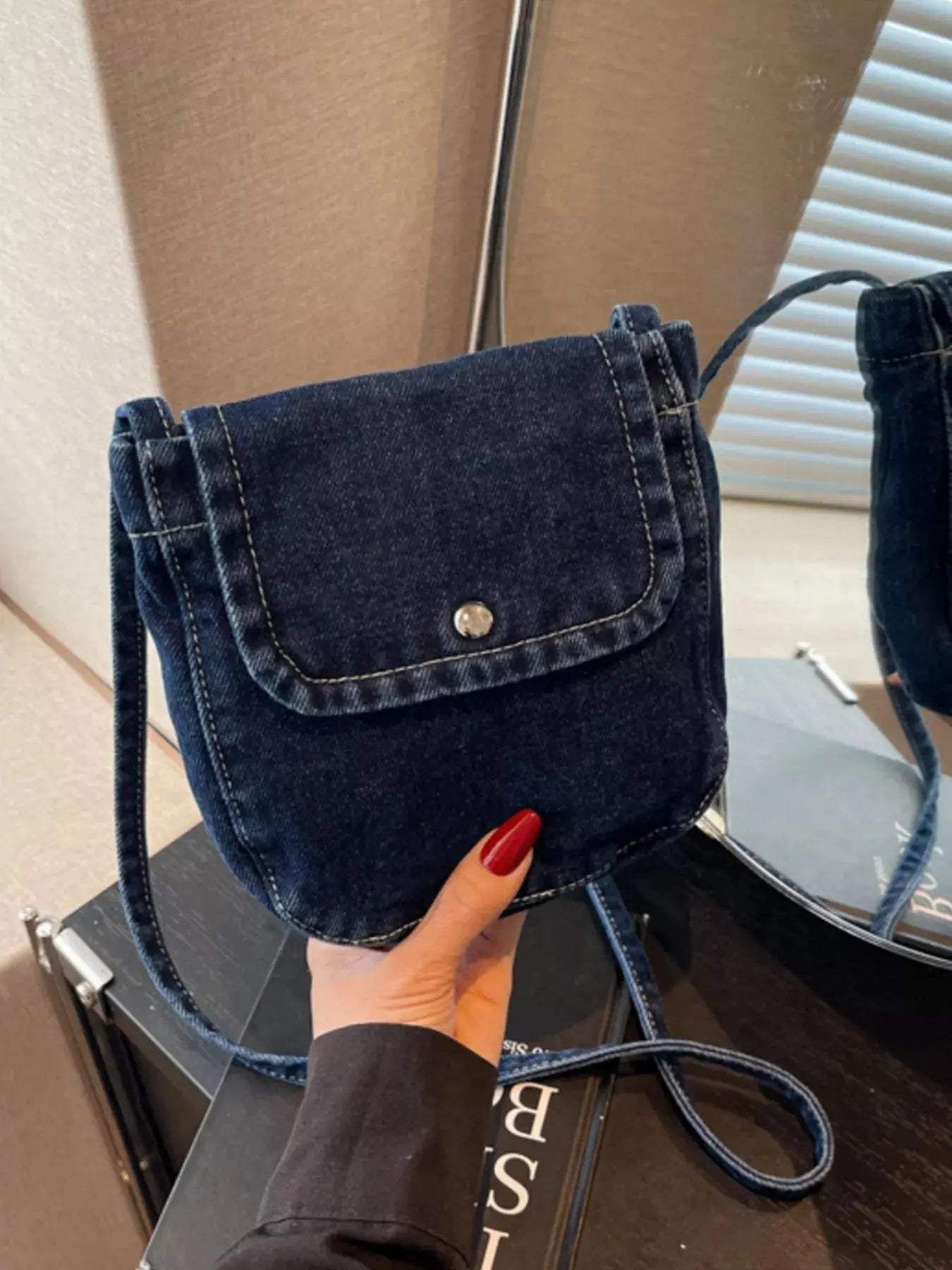 Denim Flap Crossbody Bag Simply Love