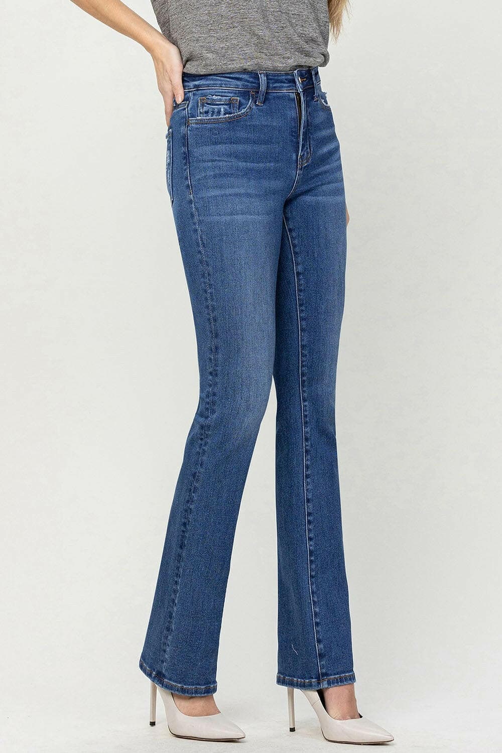 Vervet by Flying Monkey High Waist Bootcut JeansUpgrade Your Denim Collection
 Elevate your wardrobe with the Vervet by Flying Monkey High Waist Bootcut Jeans. These jeans are not just a basic piece; they are a tiLove Salve Flying Monkey High Waist Bootcut Jeansusa