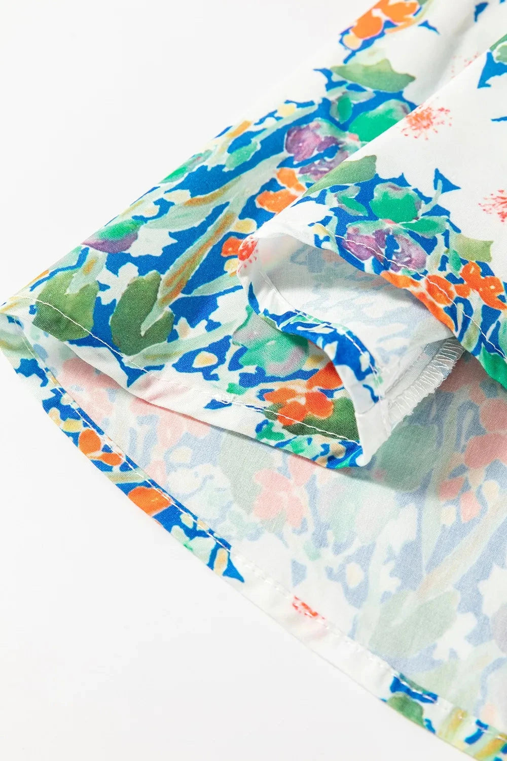 Floral Print Bow Applique Slit Sleeveless Peplum Blouse Simply Love