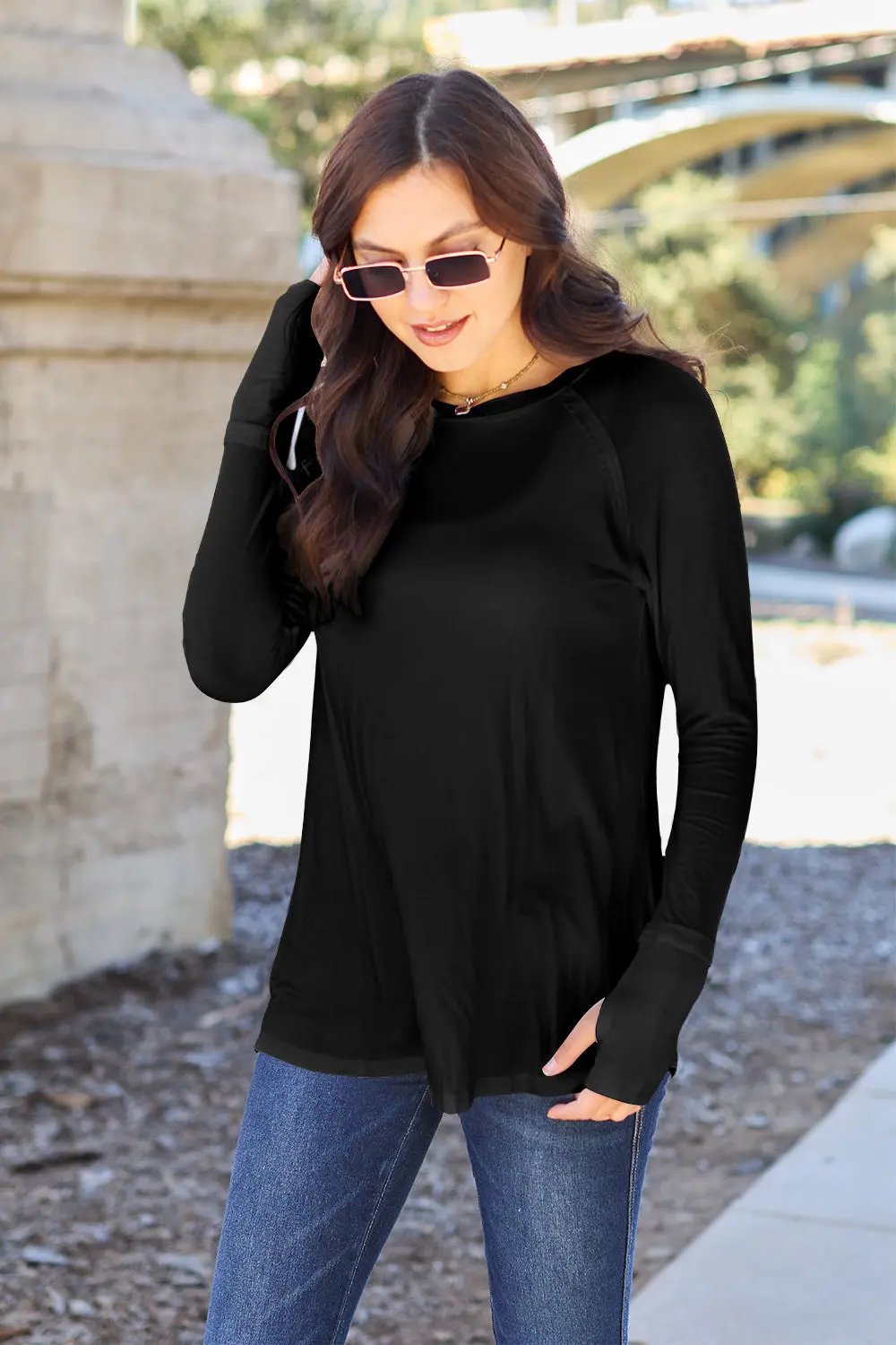 Basic Bae Full Size Round Neck Long Sleeve T-Shirt - Love Salve