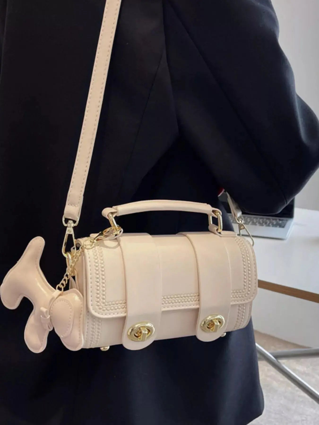 Leather Crossbody Bag with Charm Simply Love