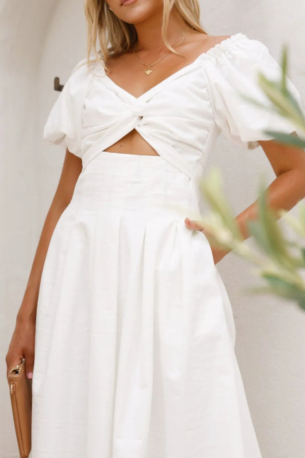 Sweet Serenity Puff Sleeve Midi Dress