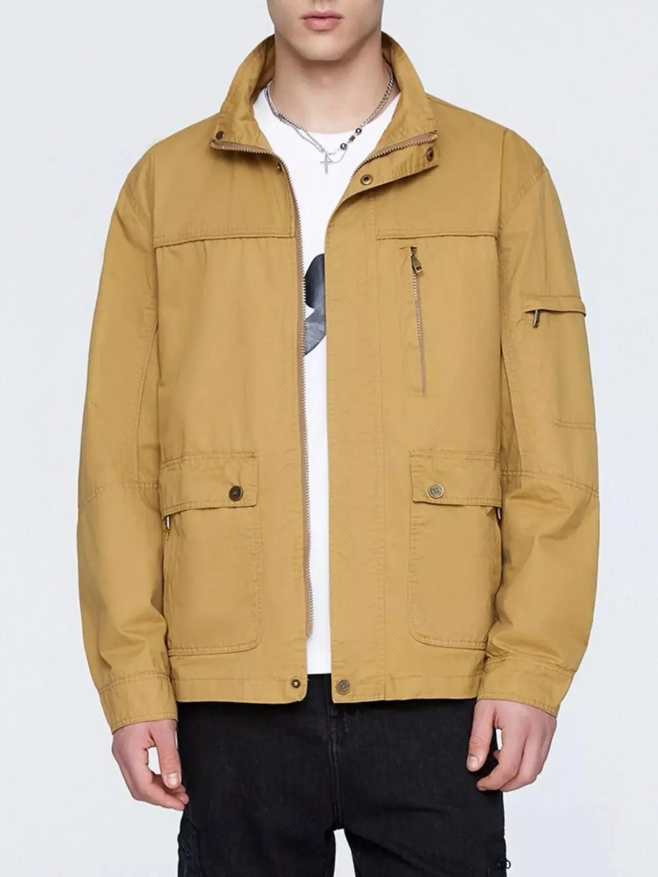 Men's Plus Size Casual Zip Up Lightweight Jacket Simply Love