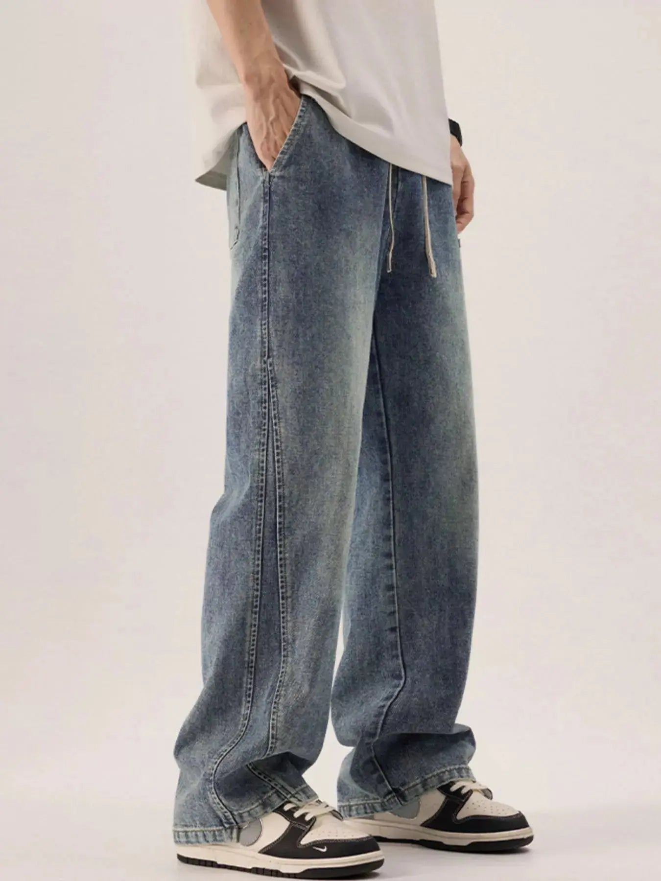 Men's Plus Size Vintage Wash Loose Fit Jeans Simply Love