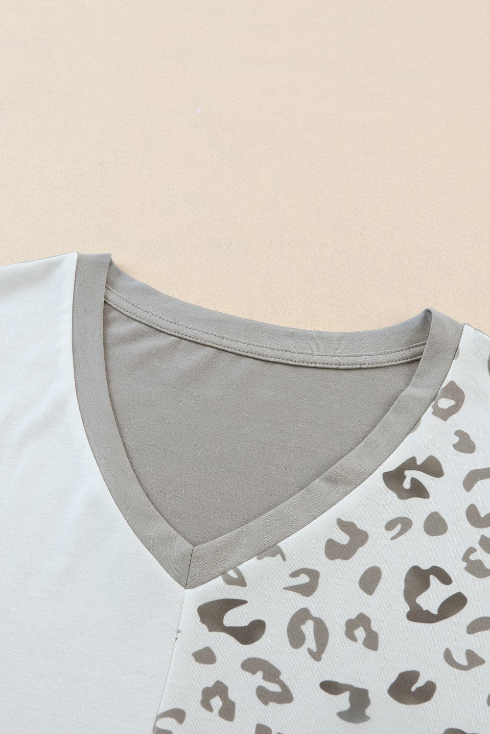 Plus Size Leopard V-Neck T-Shirt.