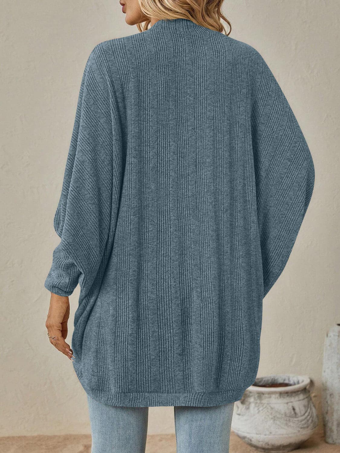 Open Front  Dropped Shoulder Cardigan.