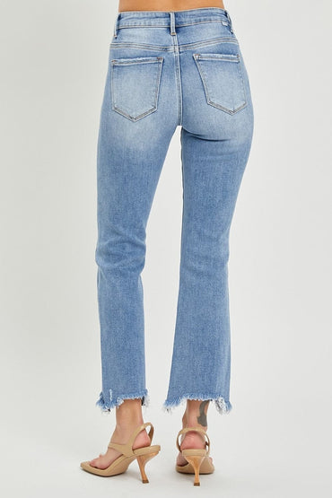 RISEN Full Size Frayed Hem Cropped Straight JeansTrendy and Stylish Design

Frayed hem cropped straight jeans are a trendy and stylish choice for a casual and chic look. The frayed hem adds a touch of edginess and Love Salve RISEN Full Size Frayed Hem Cropped Straight JeansJeans