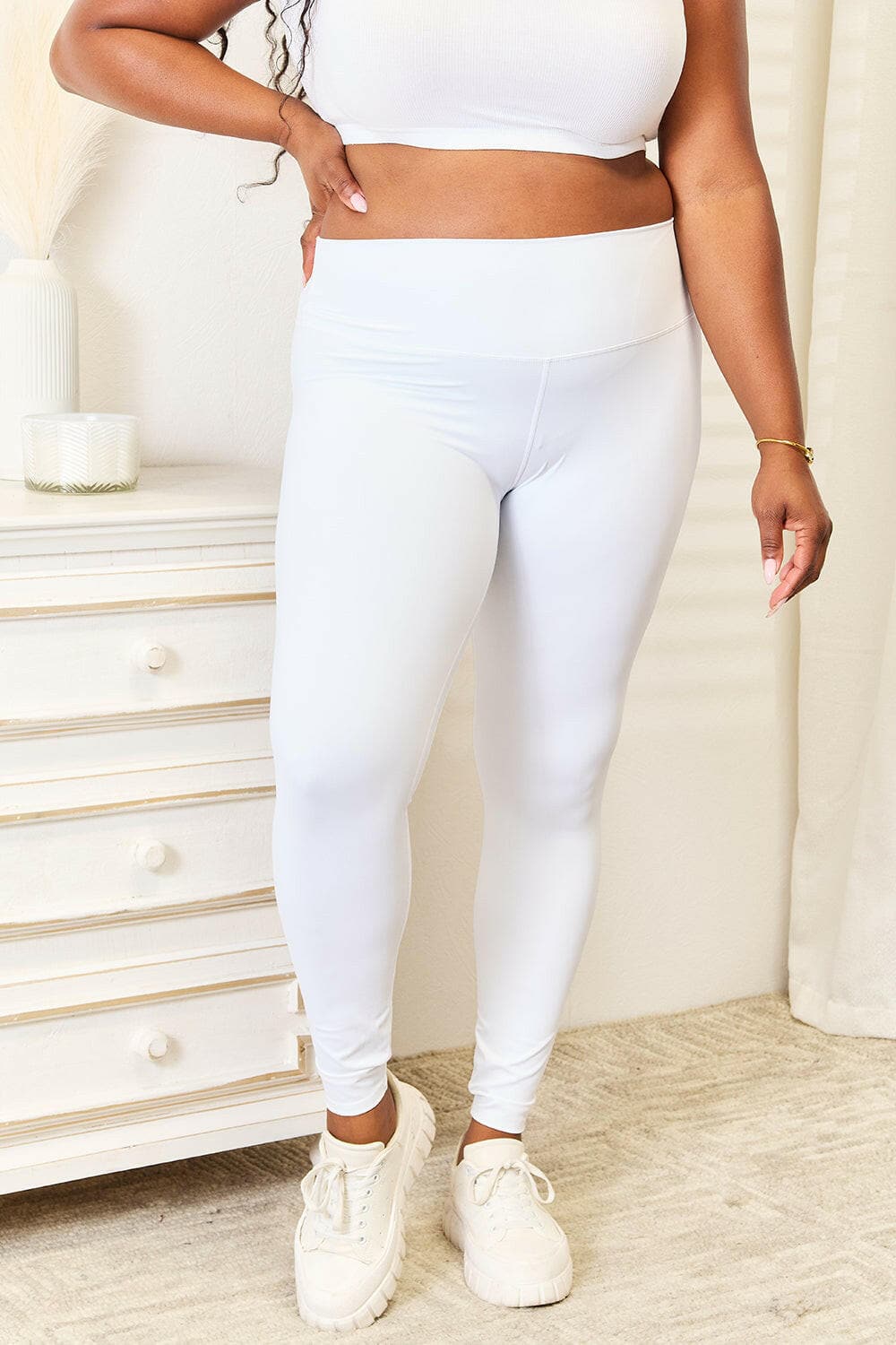 Double Take Wide Waistband Sports Leggings.