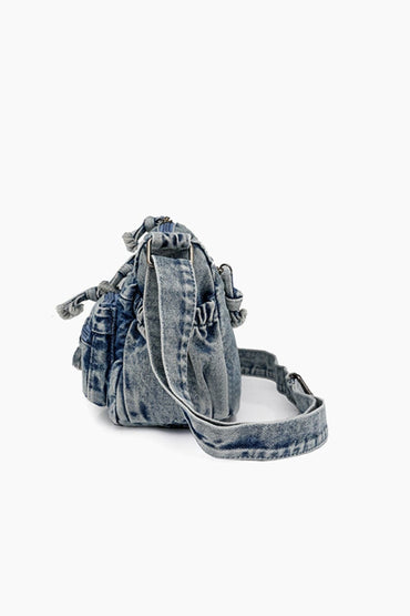 Denim crossbody bag - adjustable strap