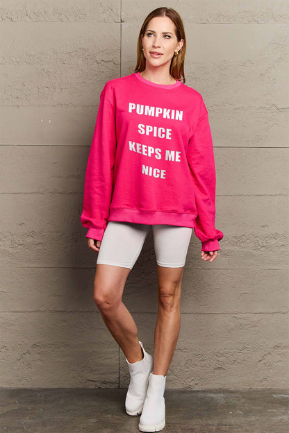 Simply Love Full Size Letter Graphic Sweatshirt.