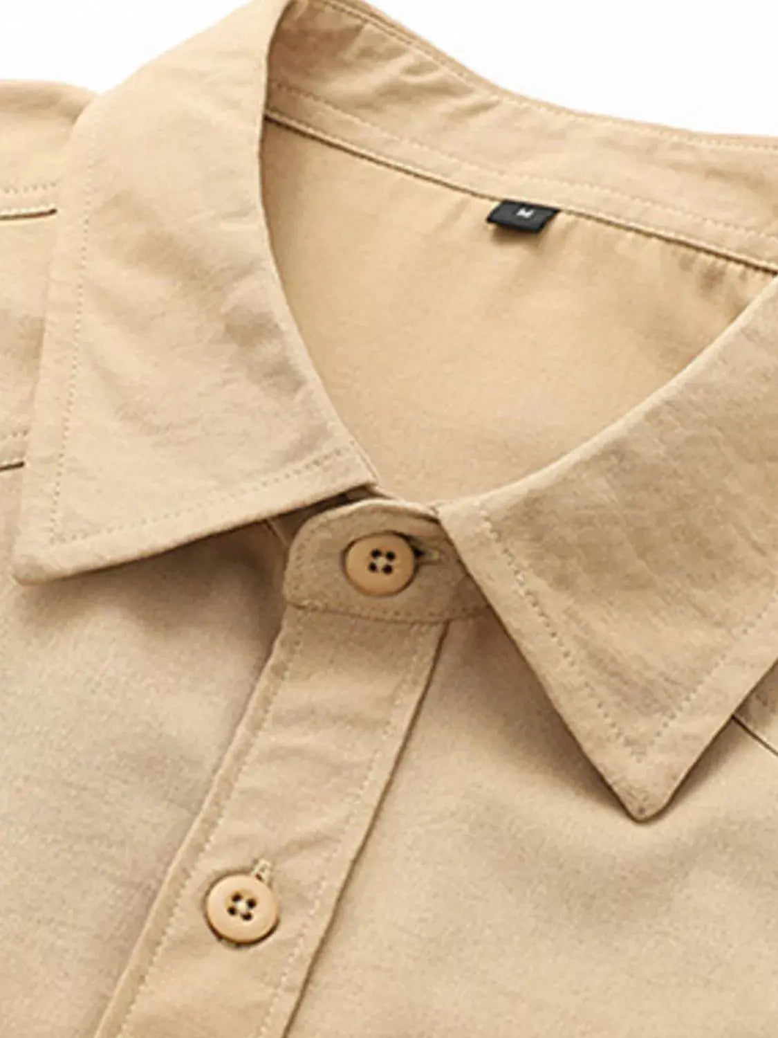 Men's Solid Color Long Sleeve Button-Up Shirt Simply Love