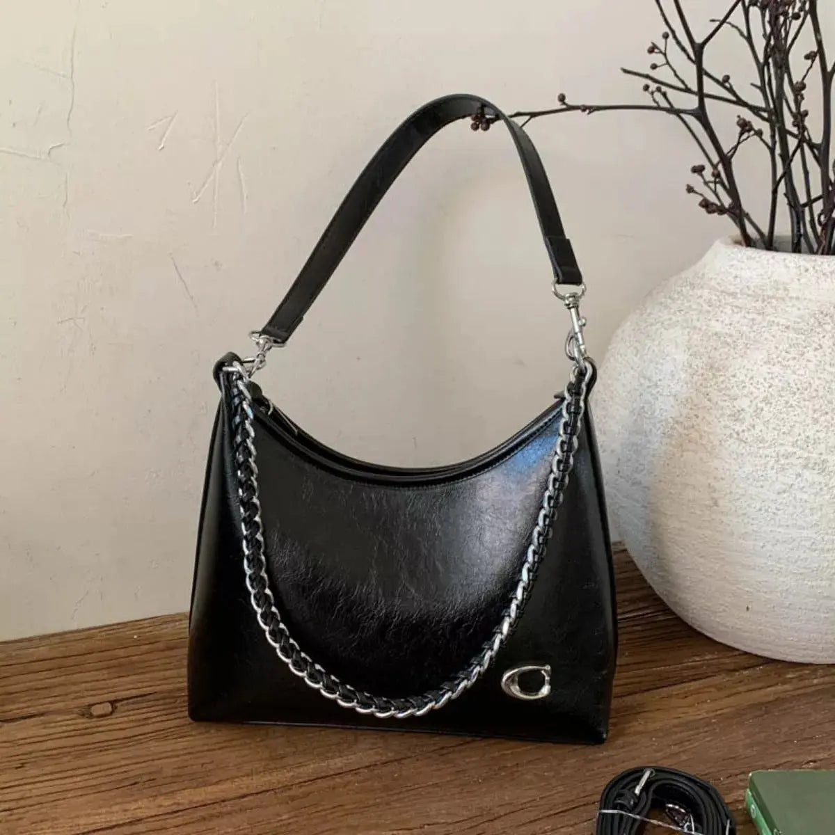 Chic Chain Accent Shoulder Bag Simply Love