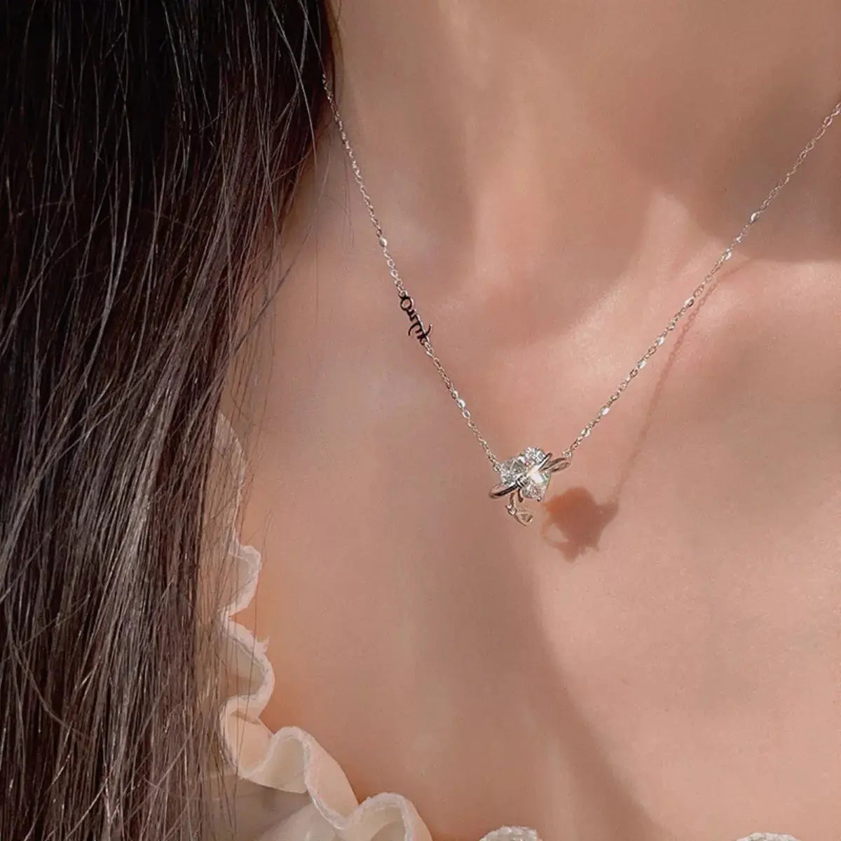 925 Sterling Silver Zircon Heart Necklace Simply Love