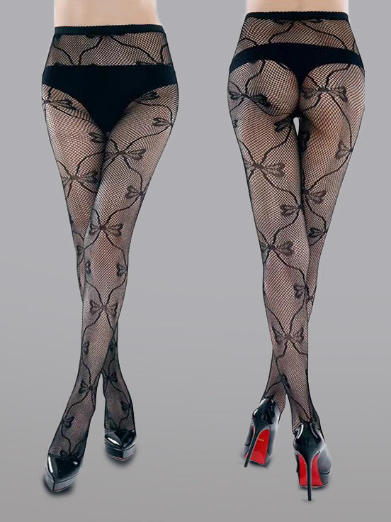 Butterfly Lace Thigh High Fishnet Stockings for Women