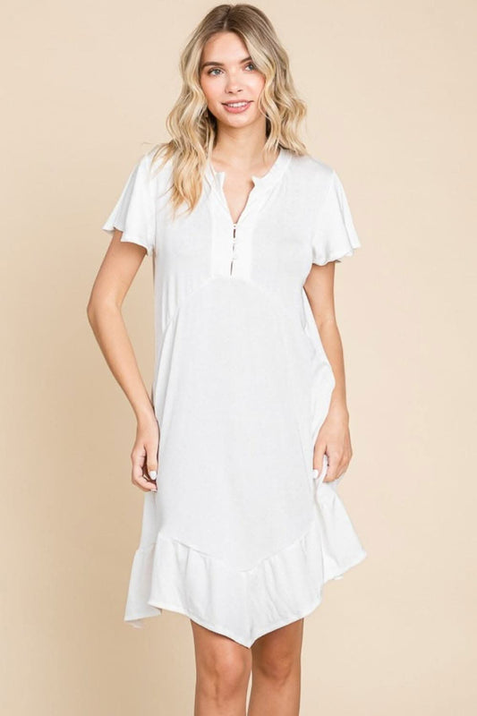 Culture Code Ruffled Dress with Pockets, Sizes S-3XL - Love Salve 