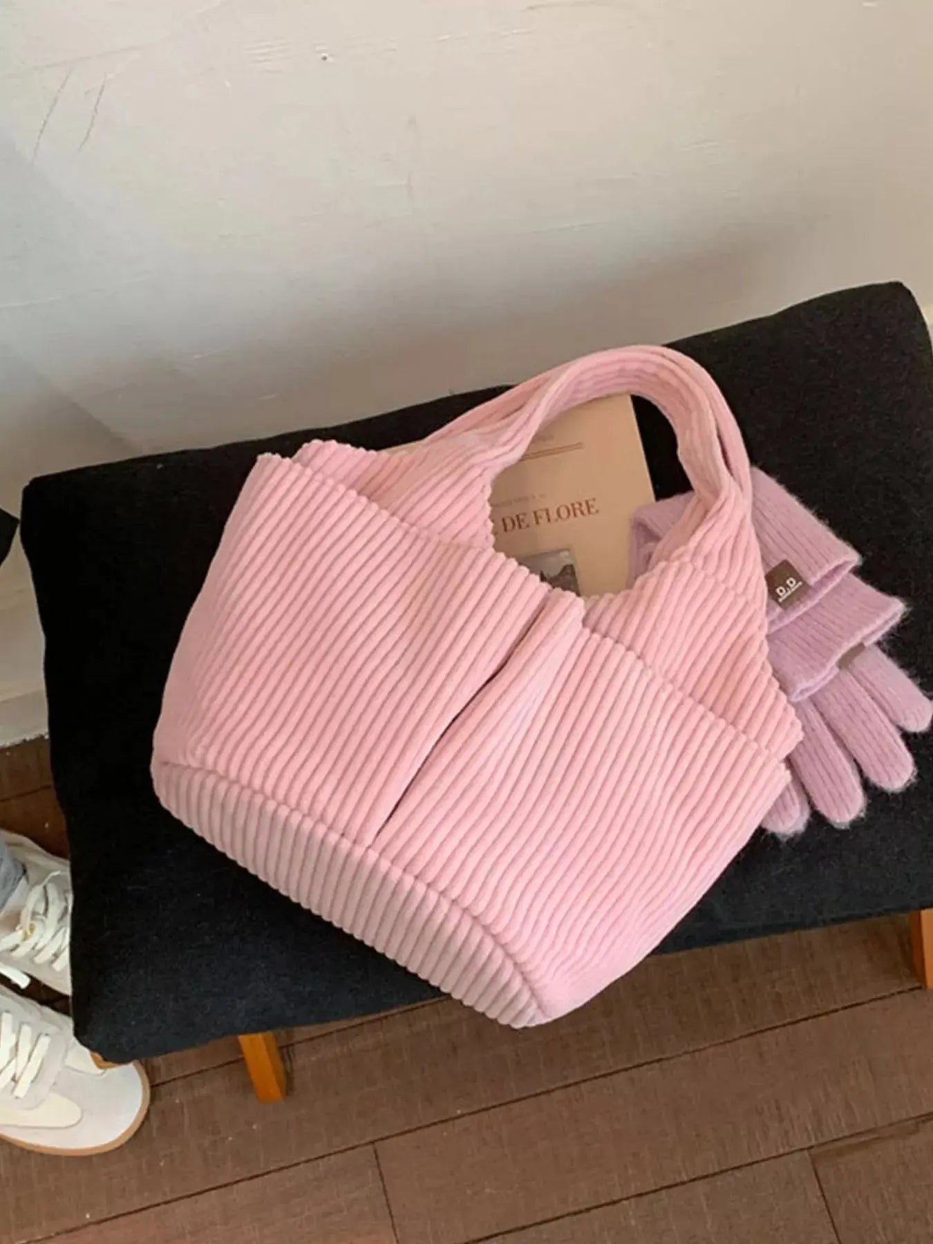 Corduroy Solid Color Handbag Simply Love