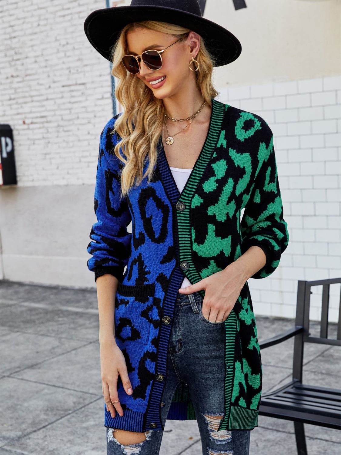 Leopard Button Down Longline Cardigan.