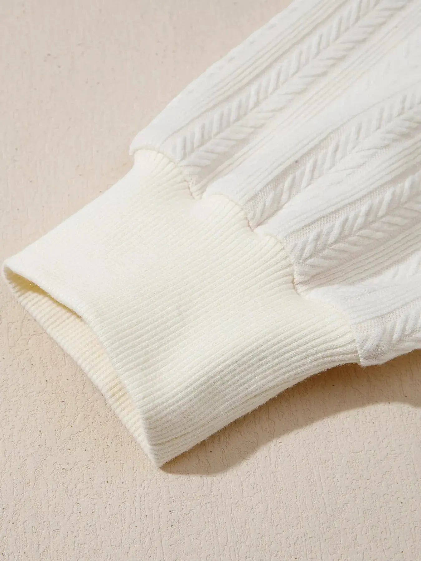 Solid Color Textured Sleeve Patchwork Half Zip Hoodie Simply Love