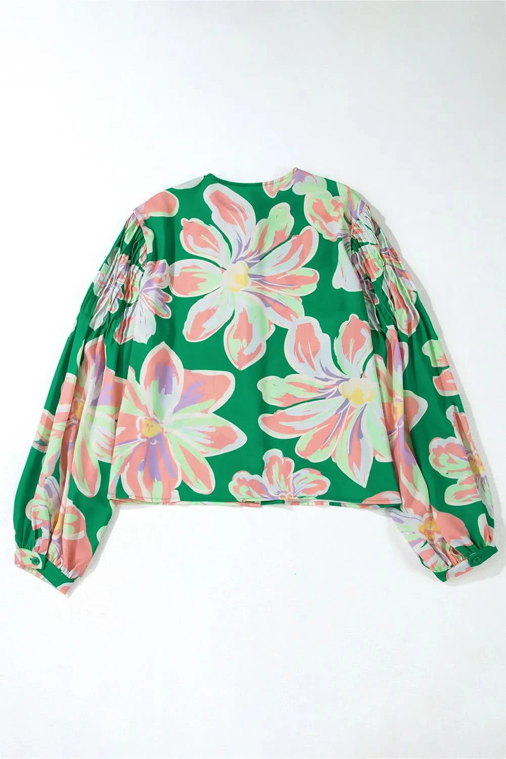 Blooming Pleats Puff Sleeve Blouse