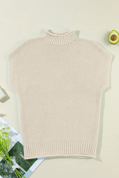 Turtleneck Cap Sleeve Sweater.