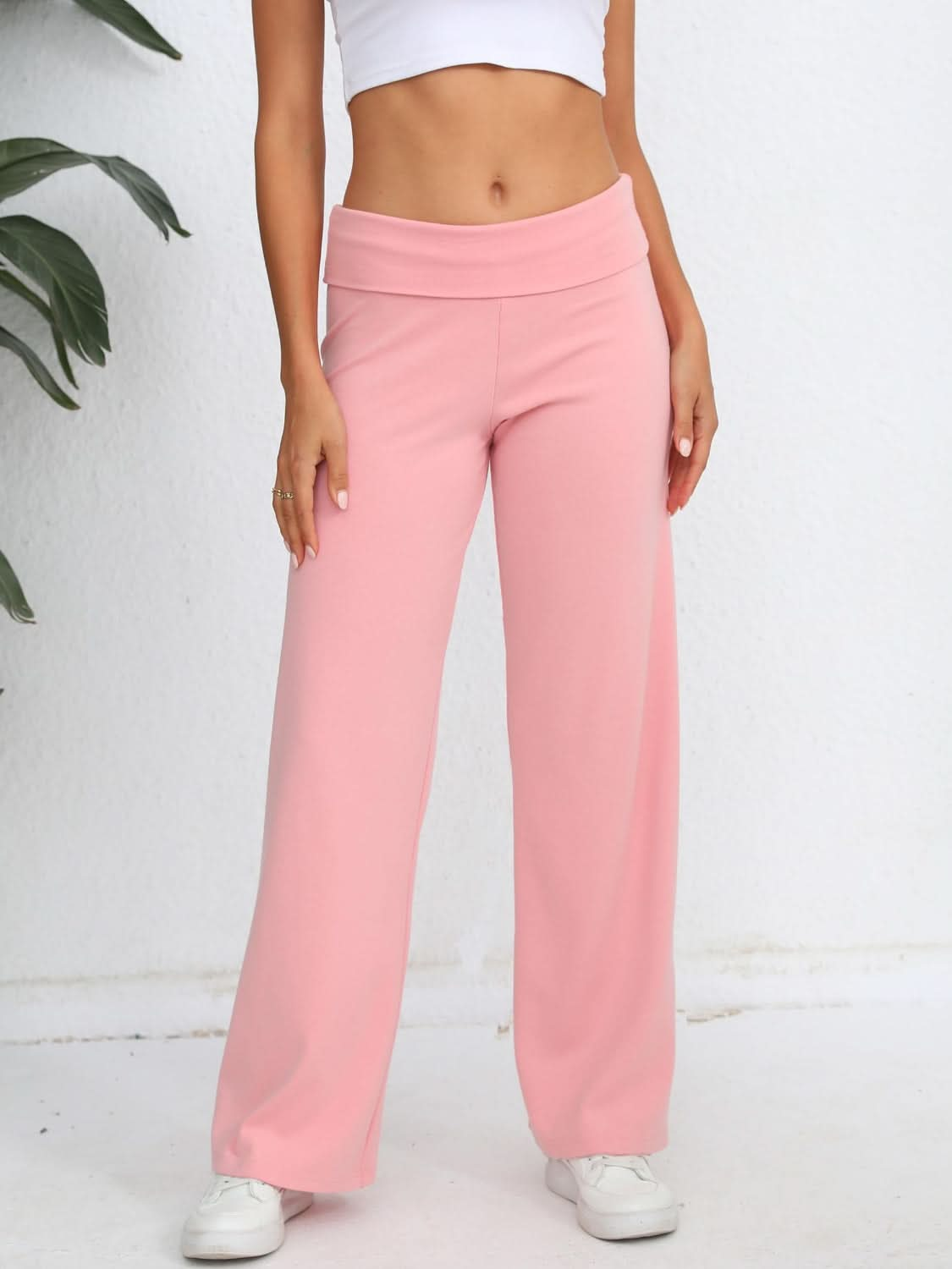 High-Waisted Wide Leg Trousers