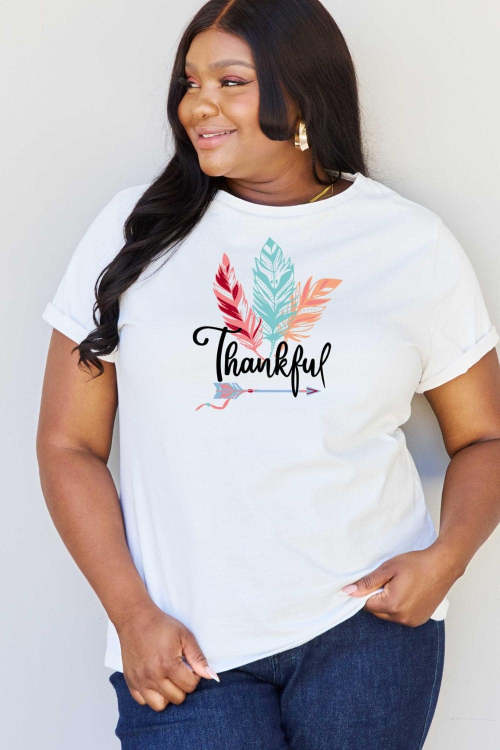 Simply Love Full Size THANKFUL Graphic T-Shirt.