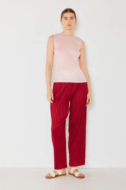 Elegant Pleated Elastic-Waist Straight-Leg Pants for Versatile Styling