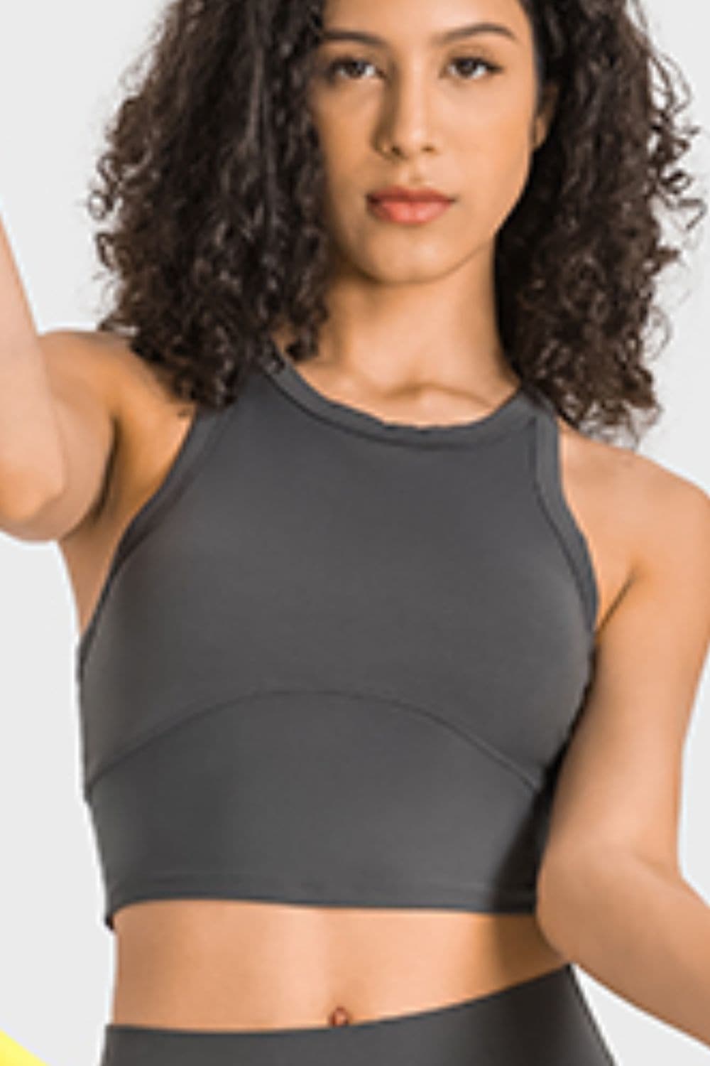 Racerback Cropped Sports Tank.