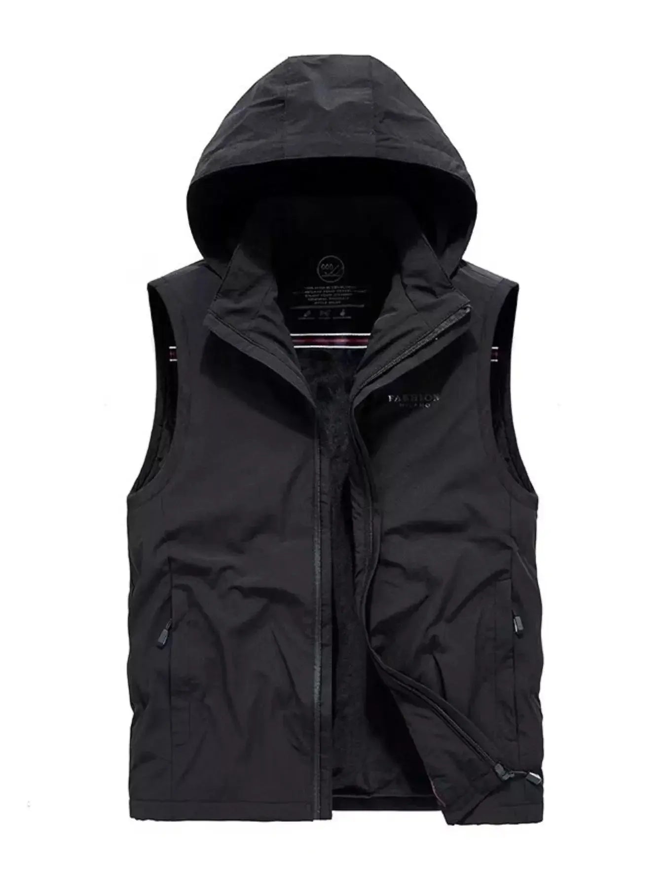 Men's Plus Size Hooded Zip Up Vest Nylon Spandex Lightweight Simply Love