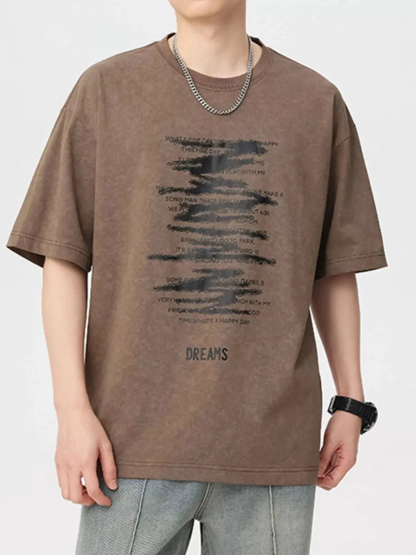 Men's Plus Size Vintage Washed Graphic Oversized T-Shirt Simply Love