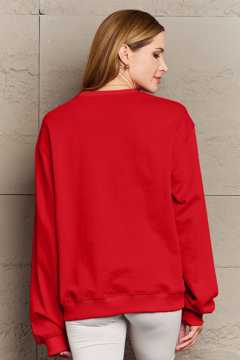 Simply Love Full Size MERRY Long Sleeve Sweatshirt.