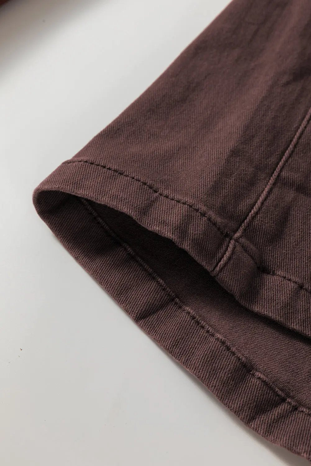 Coffee Loose Straight High Waist Solid Color Jeans Love Salve