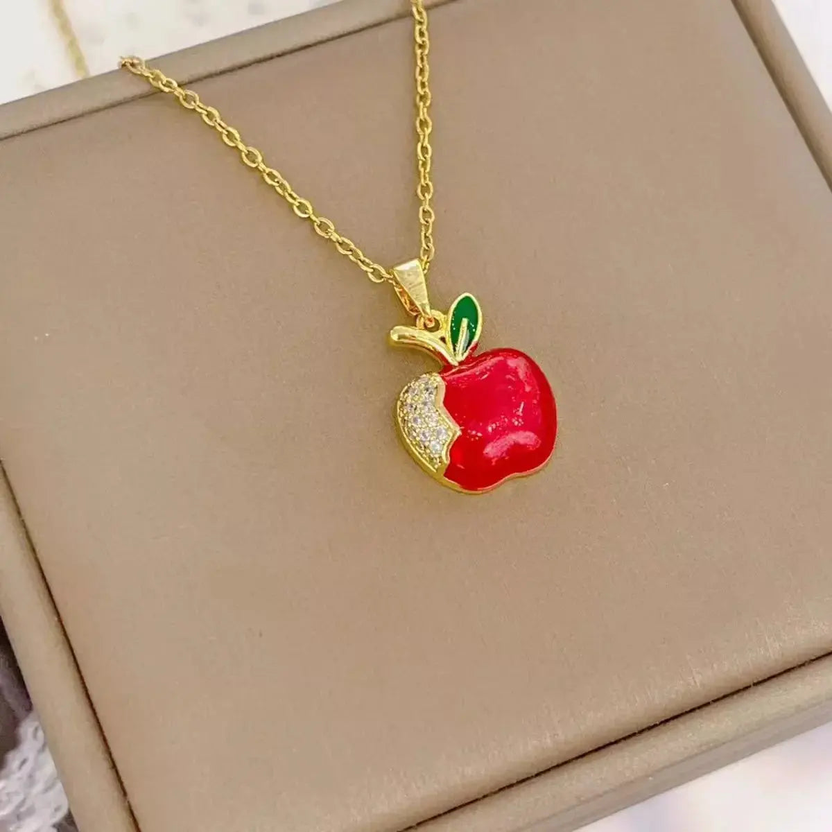 18K Gold-Plated Apple Necklace Simply Love