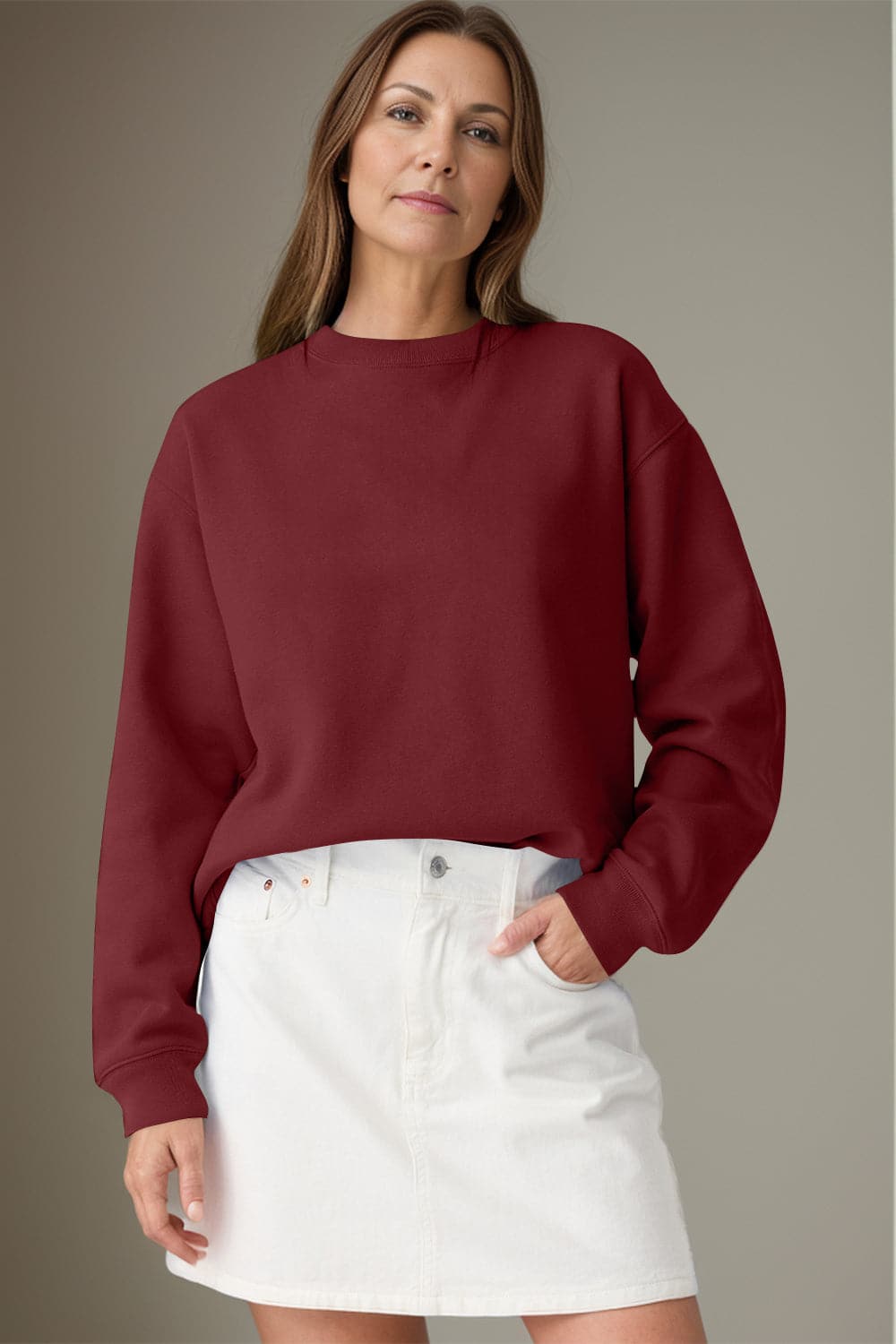 Cozy Essentials: Classic Round Neck Long Sleeve Sweatshirt