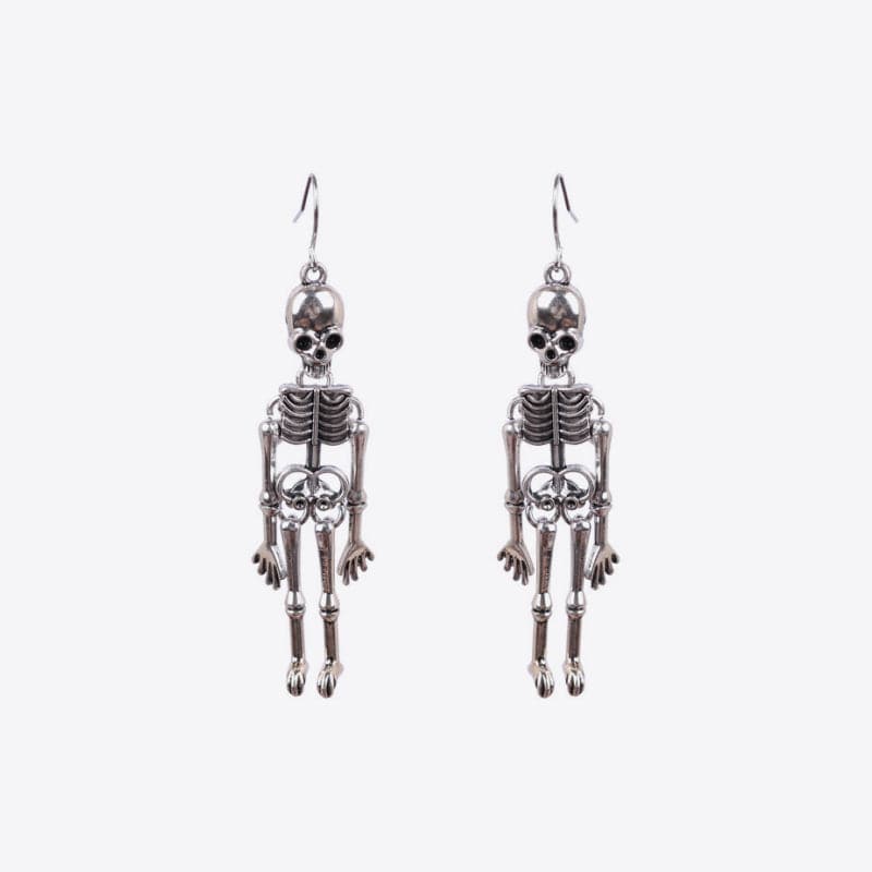 Skeleton Alloy Earrings - 2.8 in