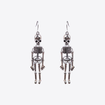 Skeleton-themed alloy earrings