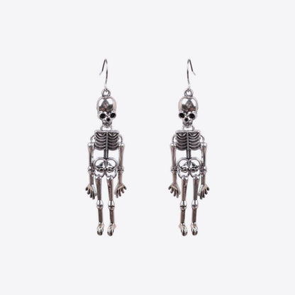 Skeleton Alloy Earrings - 2.8 in