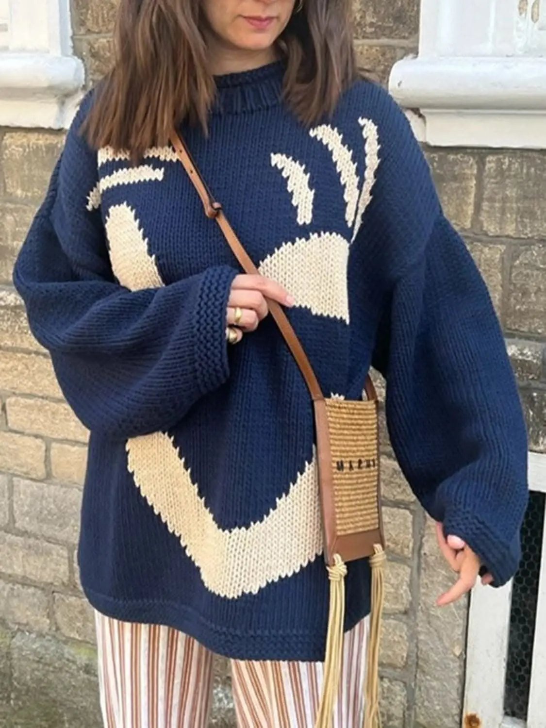 Cozy colorblock pullover, 100% polyester - Love Salve 