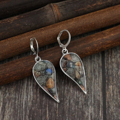 Natural Stone Dangle Earrings.