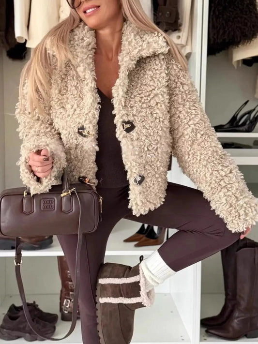 Sherpa Button-Down Outerwear Simply Love